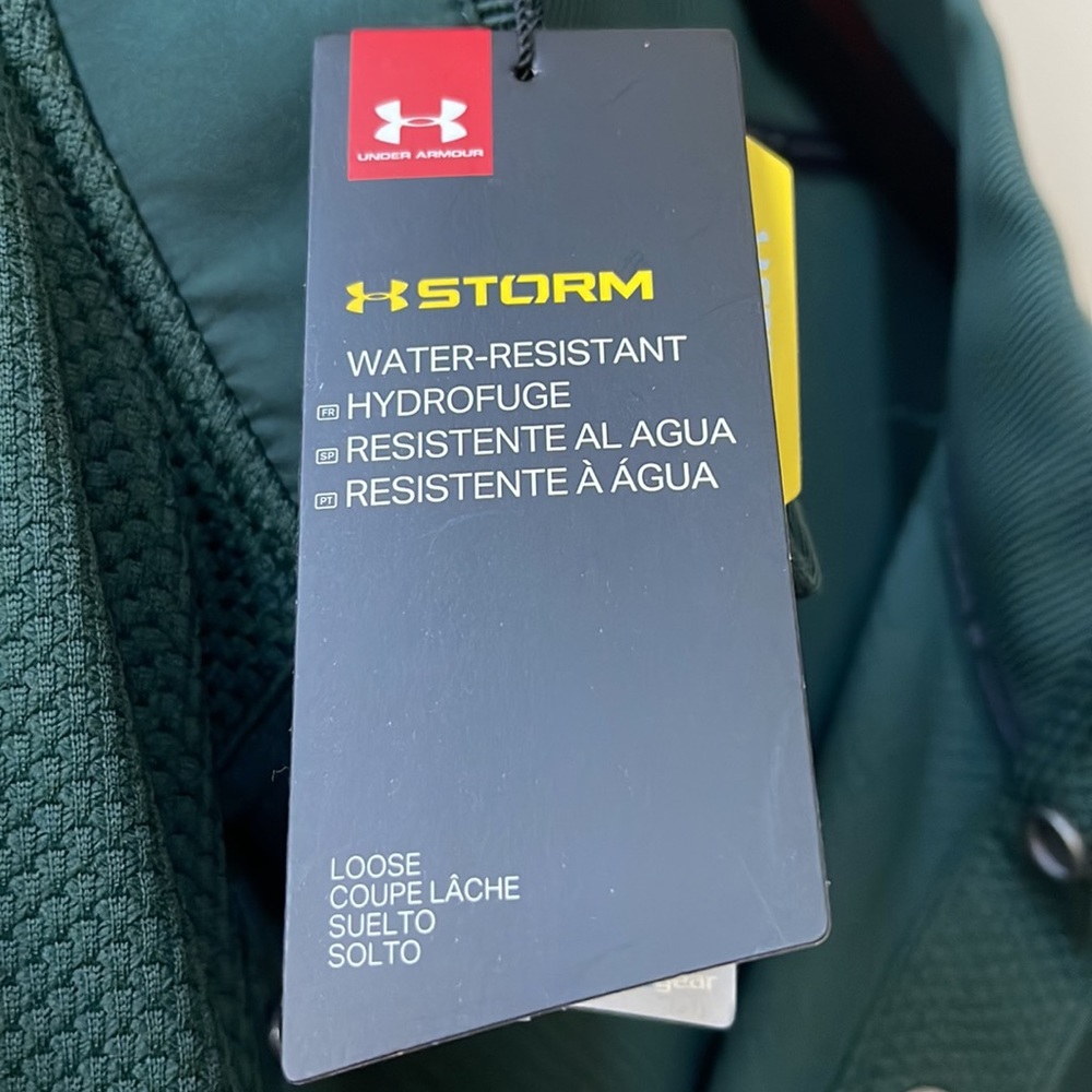 UNDER ARMOUR Storm Mens SweaterFleece Snap Mock Golf Pullover Green Size XXL NEW - Picture 7 of 12